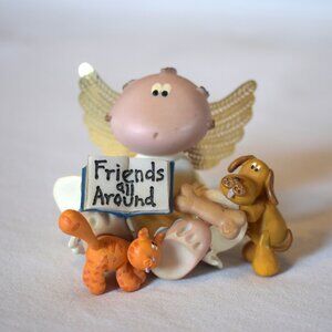 2001 Angel Cheeks Kirks Kritters Friends All Around with Dog Cat